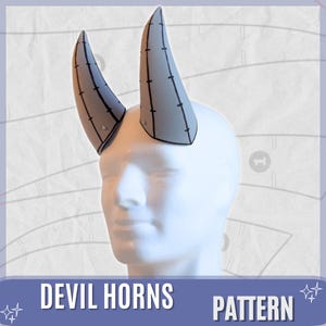 DIY Devil Foam Horn Pattern, Cosplay Horns, Dragon Horns, Ram Horns,EVA Foam Template, Larp, Fursuit Pattern  (Digital Download)