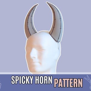 DIY Spiky Foam Horn Pattern, cosplay horns, dragon horns, ram horns, eva foam template, larp, fursuit pattern  (Digital Download)
