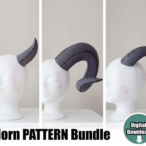 Rams Horns EVA Foam Horn Template Digital PDF Pattern Make Etsy