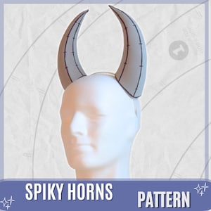 DIY Spiky Foam Horn Pattern, cosplay horns, dragon horns, ram horns, eva foam template, larp, fursuit pattern  (Digital Download)