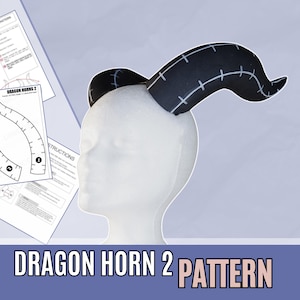 Cornes de dragon DIY, cornes de cosplay, cornes de costume, cornes en mousse, GN, faune, patron de couture pour fursuit (article numérique / PDF)