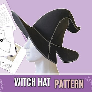 Modello di cucito per cappello da strega realizzato in schiuma EVA | Cosplay e costumi (PDF)