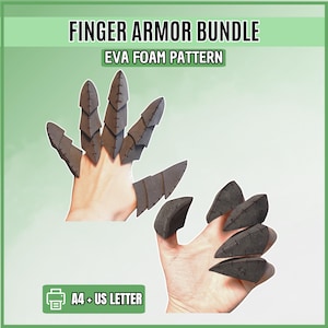 DIY foam claws pattern / finger armor / cosplay armor / costume armor / medieval armor / larp / fursuit pattern for EVA Foam (Digital PDF) image 1