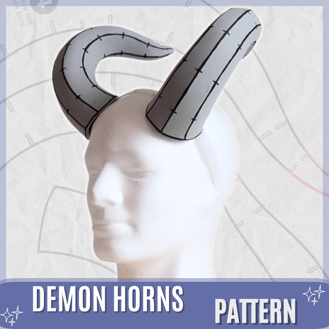 DIY Cosplay Horns Pattern, Dragon, Devil, Fawn, Larp, EVA Foam Template, Digital Download / PDF