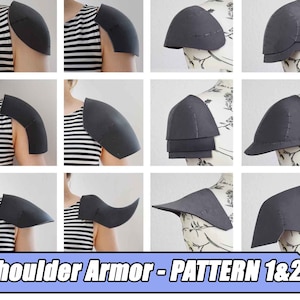 Shoulder / Pauldron Armor Pattern Collection 1&2: Fantasy, Medieval, EVA Foam Template for Cosplay and LARP Bundle, Digital Download