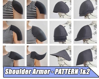 Shoulder / Pauldron Armor Pattern Collection 1&2: Fantasy, Medieval, EVA Foam Template for Cosplay and LARP Bundle, Digital Download