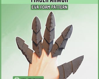 DIY segmented finger armor / cosplay armor / costume armor/ medieval armor / larp pattern for EVA Foam (Digital PDF)