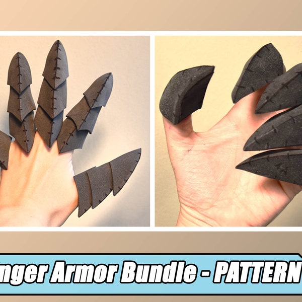 DIY foam claws pattern / finger armor / cosplay armor / costume armor / medieval armor / larp / fursuit pattern for EVA Foam (Digital PDF)
