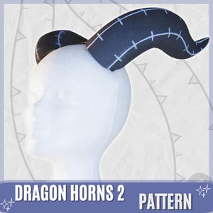 DIY Dragon horns, cosplay horns, costume horns, foam horns pattern, eva foam template, larp, fawn, fursuit pattern  (Digital PDF)