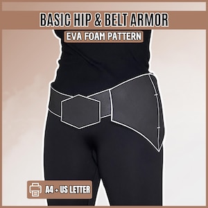 Basic Hip & Belt Armor EVA Foam Pattern, Beginner-Friendly Cosplay PDF Template, Fantasy LARP Armor | Digital Download