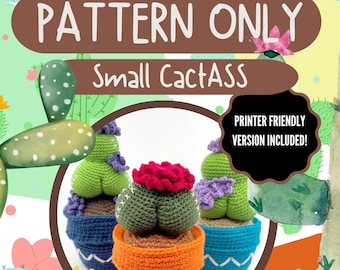 Adorable Amigurumi Crochet Pattern - Cactass PDF - DIY Stuffed Toy Tutorial - Beginner-Friendly Instructions - Instant Download