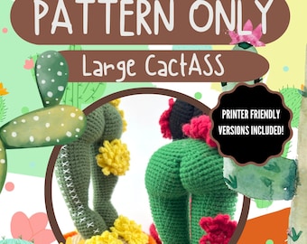 Amigurumi Crochet Pattern: Large Cactus DIY Stuffed Toy (PDF Pattern)