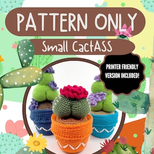 Adorable Amigurumi Crochet Pattern - Cactass PDF - DIY Stuffed Toy Tutorial - Beginner-Friendly Instructions - Instant Download
