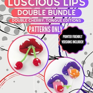 Adorable Amigurumi Crochet Pattern - Lips Bundle PDF - DIY Stuffed Toy Tutorial - Beginner-Friendly Instructions - Instant Download