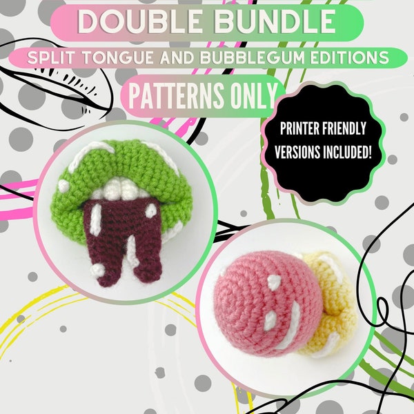 Adorable Amigurumi Crochet Pattern - Lips Bundle PDF - DIY Stuffed Toy Tutorial - Beginner-Friendly Instructions - Instant Download
