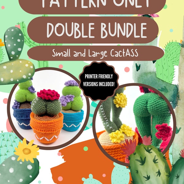 Adorable Amigurumi Crochet Pattern - Cactass Bundle PDF - DIY Stuffed Toy Tutorial - Beginner-Friendly Instructions - Instant Download