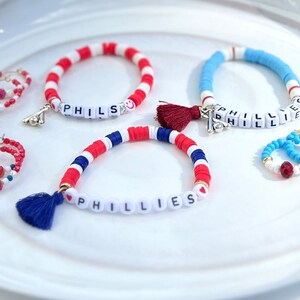 Philadelphia Phillies Hoop Earrings. Hypoallergenic stainless steel.