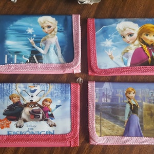 Frozen Pink Princess Mädchen Geldbörse, Portemonnaie Elsa Anna Kristoff Sven Olaf All 4 Styles