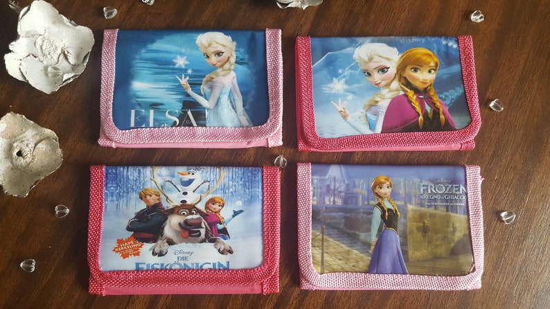 Frozen Pink Princess Mädchen Geldbörse, Portemonnaie Elsa Anna Kristoff Sven Olaf All 4 Styles