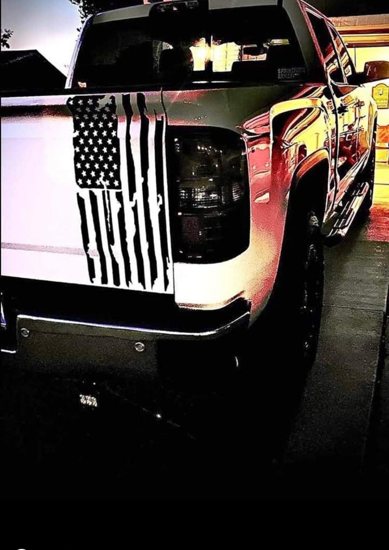 Distressed American Flag Truck Bed Decal - Etsy