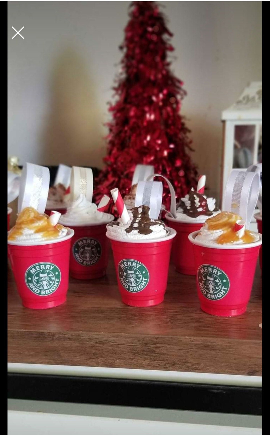 DIY STARBUCKS CUP INSPIRED CHRISTMAS ORNAMENTS