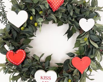 Heart Wreath Attachments: Fabric & Wood Valentine's Day Decor