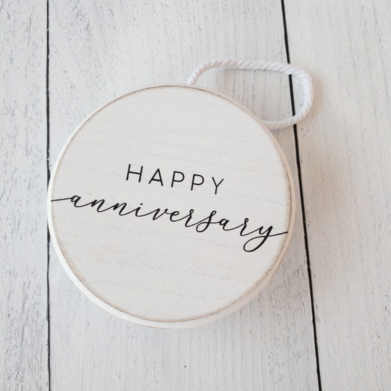 Happy Anniversary Wood Round - Etsy