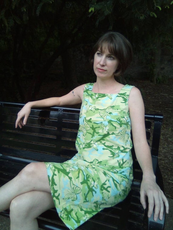 Butterfly Camouflage Sun Dress/ Cotton Stretch Slip O… Gem