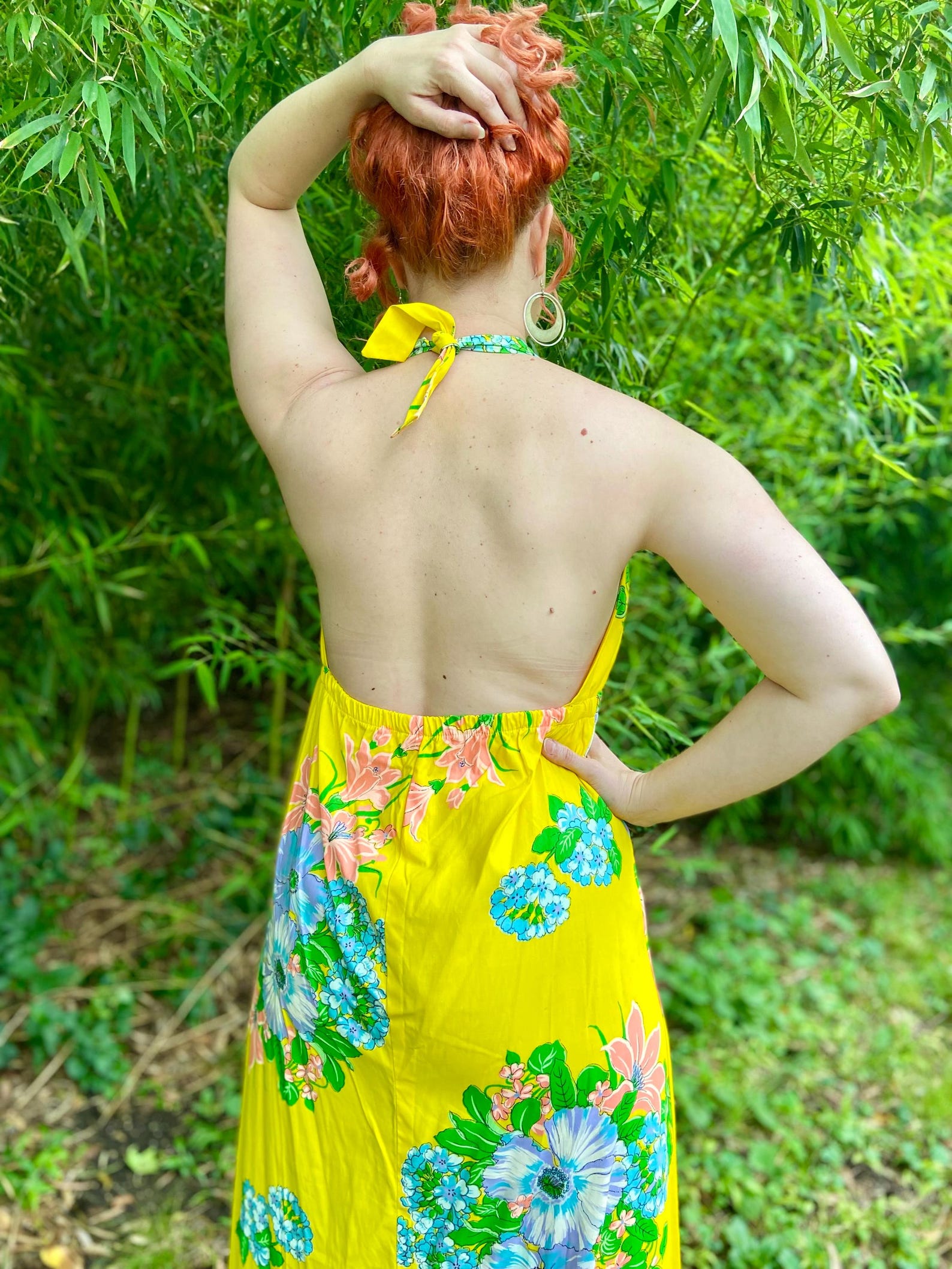 657 Floral  Halter Hawaii dress