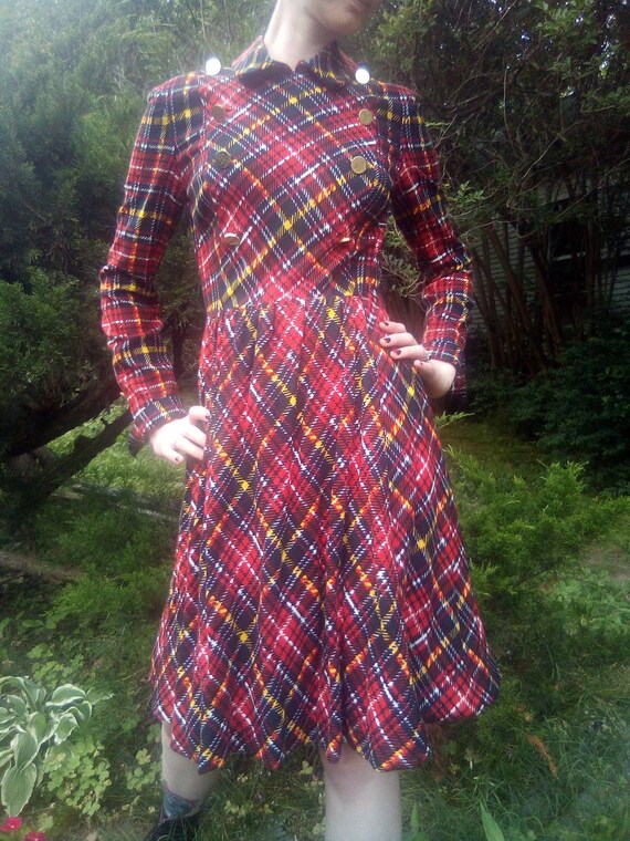 Tartan Plaid 1960s Geoffrey Beene Designer Dress - image 6