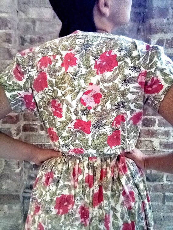 1950's Mode O' Day Pocket Dress/ Floral and Leaf … - image 8