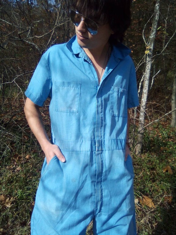 Vintage Dickies Light Blue Coveralls: 1980s Grunge Painter