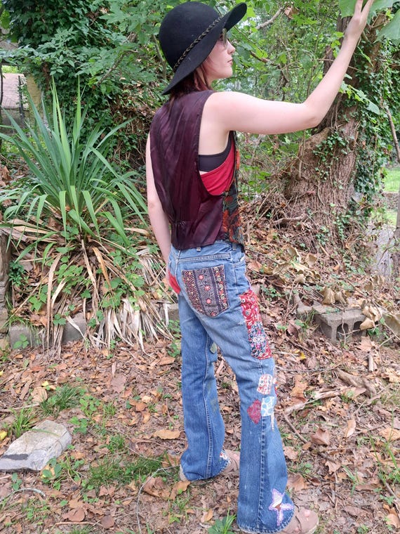 1970's Orange Tab Levi Jeans/ Size Medium/ Vintage Levi's/ Patch