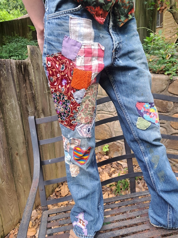 1970's Orange Tab Levi Jeans/ Size Medium/ Vintage Levi's/ Patch