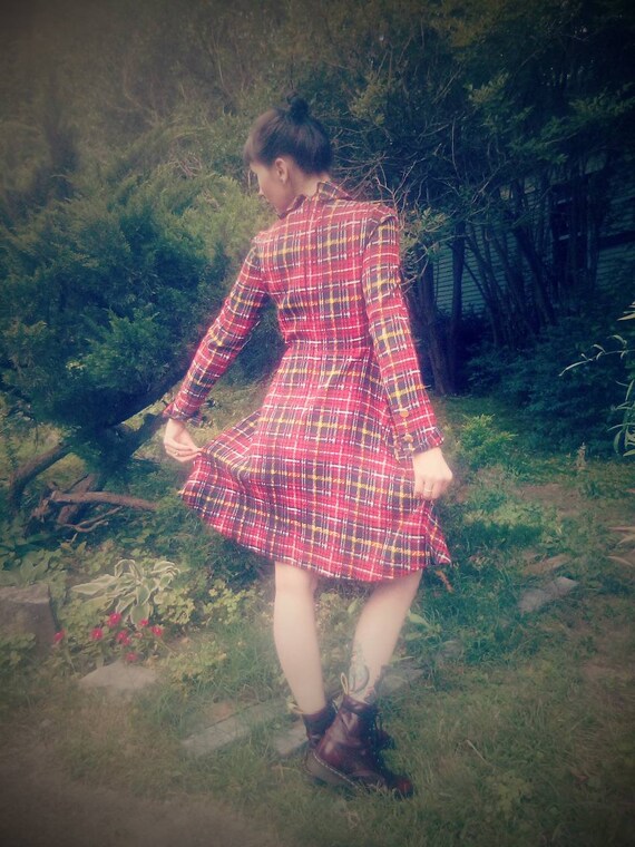 Tartan Plaid 1960s Geoffrey Beene Designer Dress - image 3