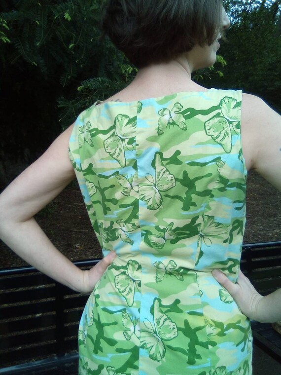 Butterfly Camouflage Sun Dress/ Cotton Stretch Slip O… Gem