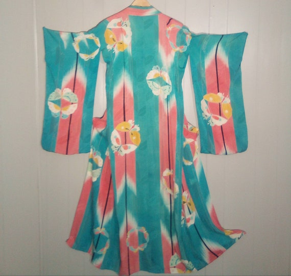 1940's Traditional Butterfly Silk Komono/ Yin Yang Butterfly