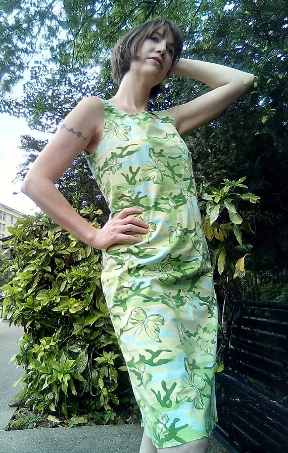 Butterfly Camouflage Sun Dress/ Cotton Stretch Slip O… Gem
