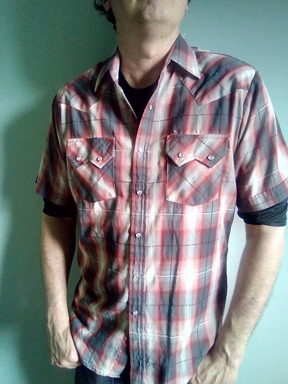 Plaid Pearl Snap/Ely Cattleman Brand/ Chest Pockets/Sâ¦ - Gem