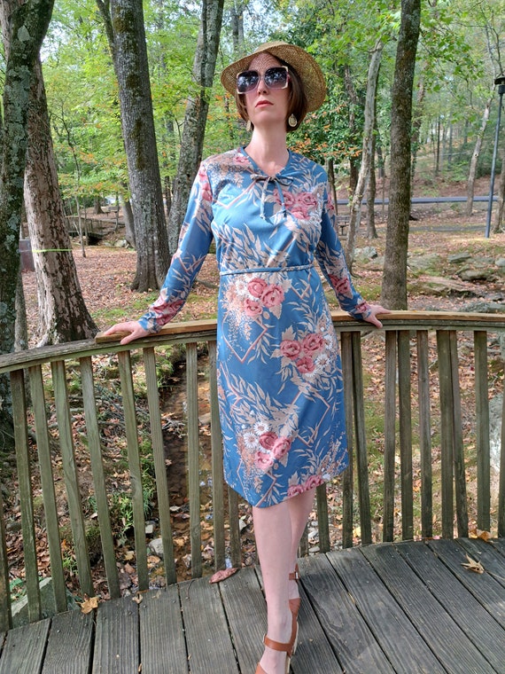 1970s Floral Dress: Vintage NPC Fashions  Size 14