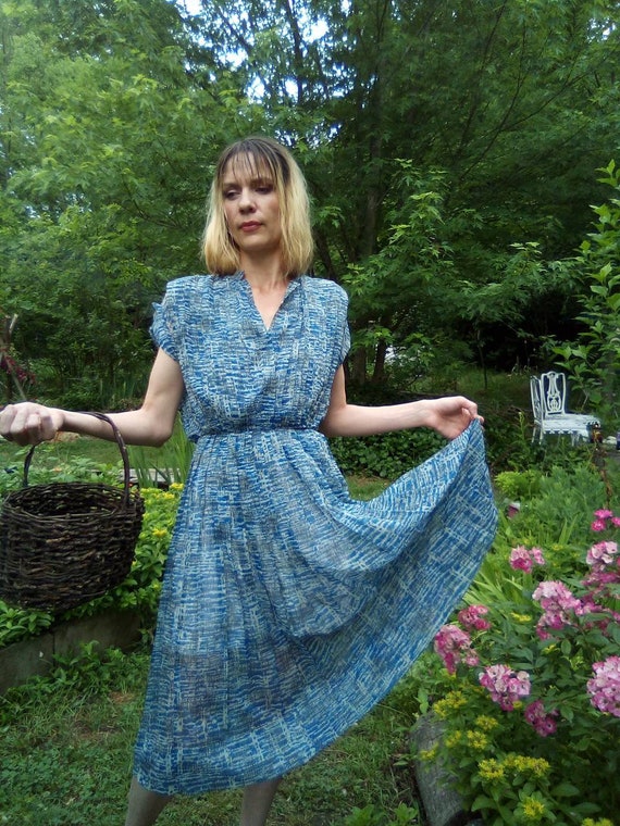 1940's/50's R & K Label Dress/ Side Hip Zipper/ Pleat… Gem