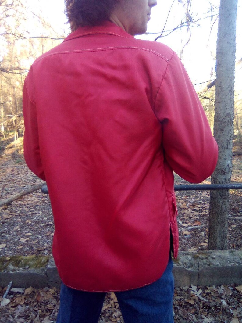 Walls Blizzard-Pruf Insolated Snap Up Coat with Front Snap Pockets 1980/'s Fire Red