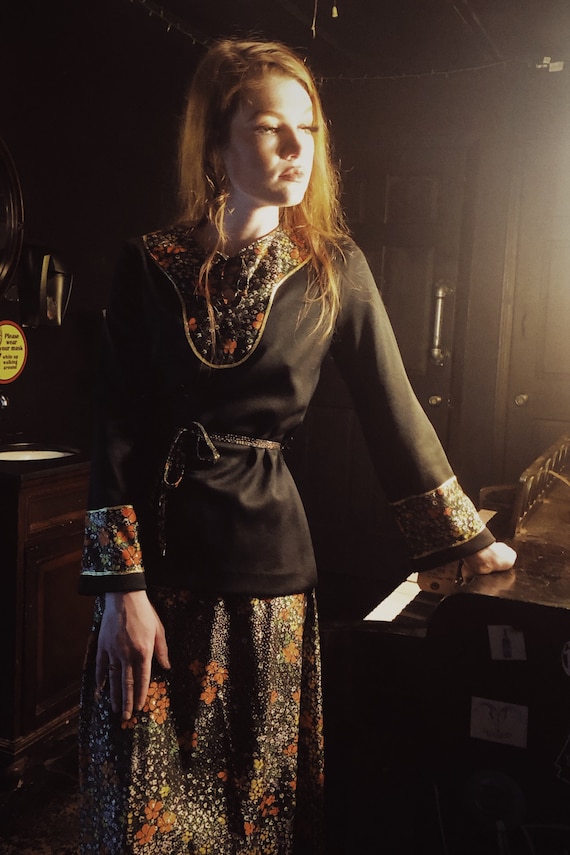 1960s Heavily Beaded Skirt and Blouse Set