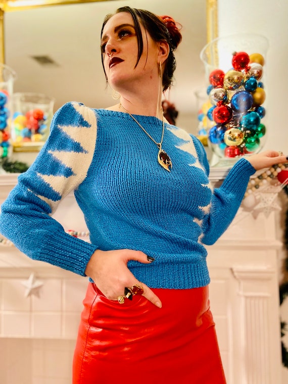 1980s Red Leather Midi Skirt - image 6