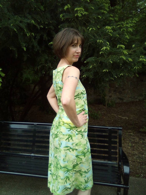 Butterfly Camouflage Sun Dress/ Cotton Stretch Slip O… Gem