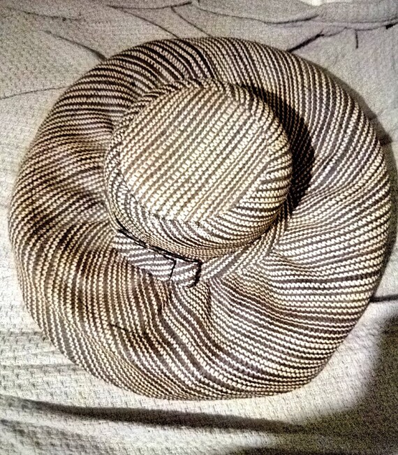 Oversized Swirl Design Straw Hat/Lightweight/Vaca… - image 8