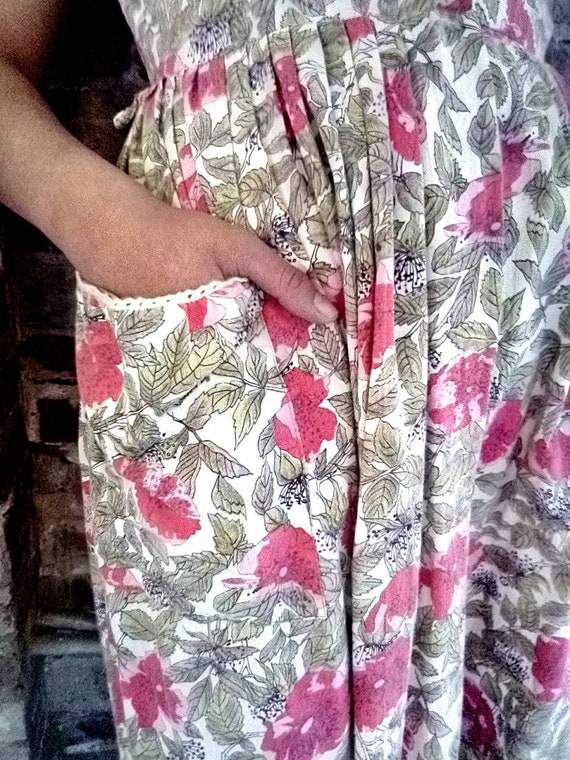 1950's Mode O' Day Pocket Dress/ Floral and Leaf … - image 7