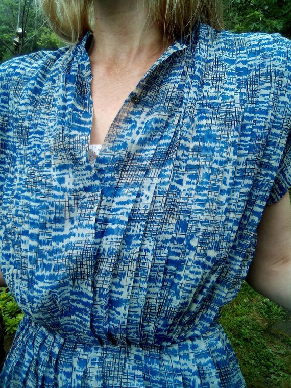 1940's/50's R & K Label Dress/ Side Hip Zipper/ Pleat… Gem