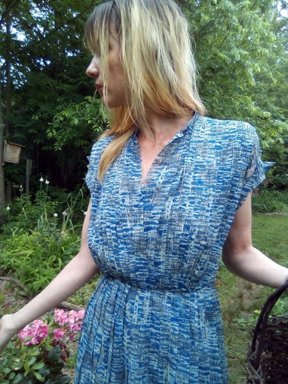 1940's/50's R & K Label Dress/ Side Hip Zipper/ Pleat… Gem