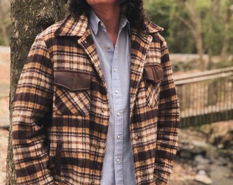 JC Penny Plaid Rustic Chore Coat 1960s - 1970s Jacket - Etsy